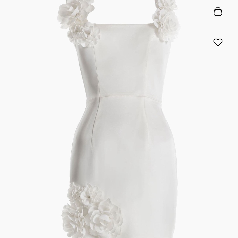 Dress The Population CARRIE 3D White Floral Mini Dress
